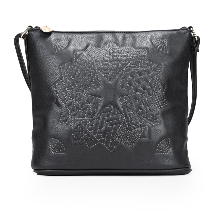 Bolso bandolera negro acolchado