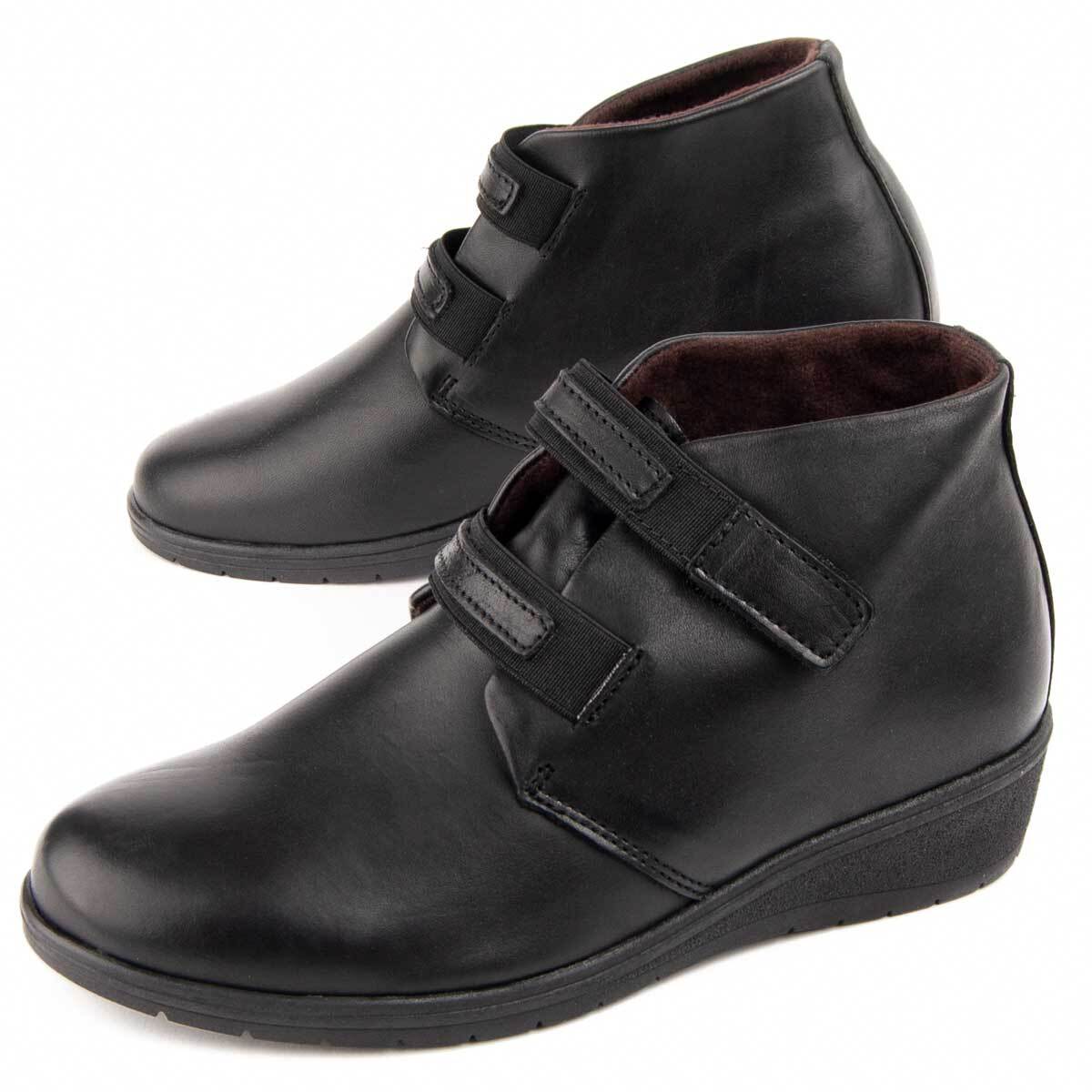 Botín De Cuña - Negro - Altura: 4 Cm