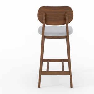 Lot de 2 chaises pour îlot central 66 cm en bois et tissu gris - Charlize