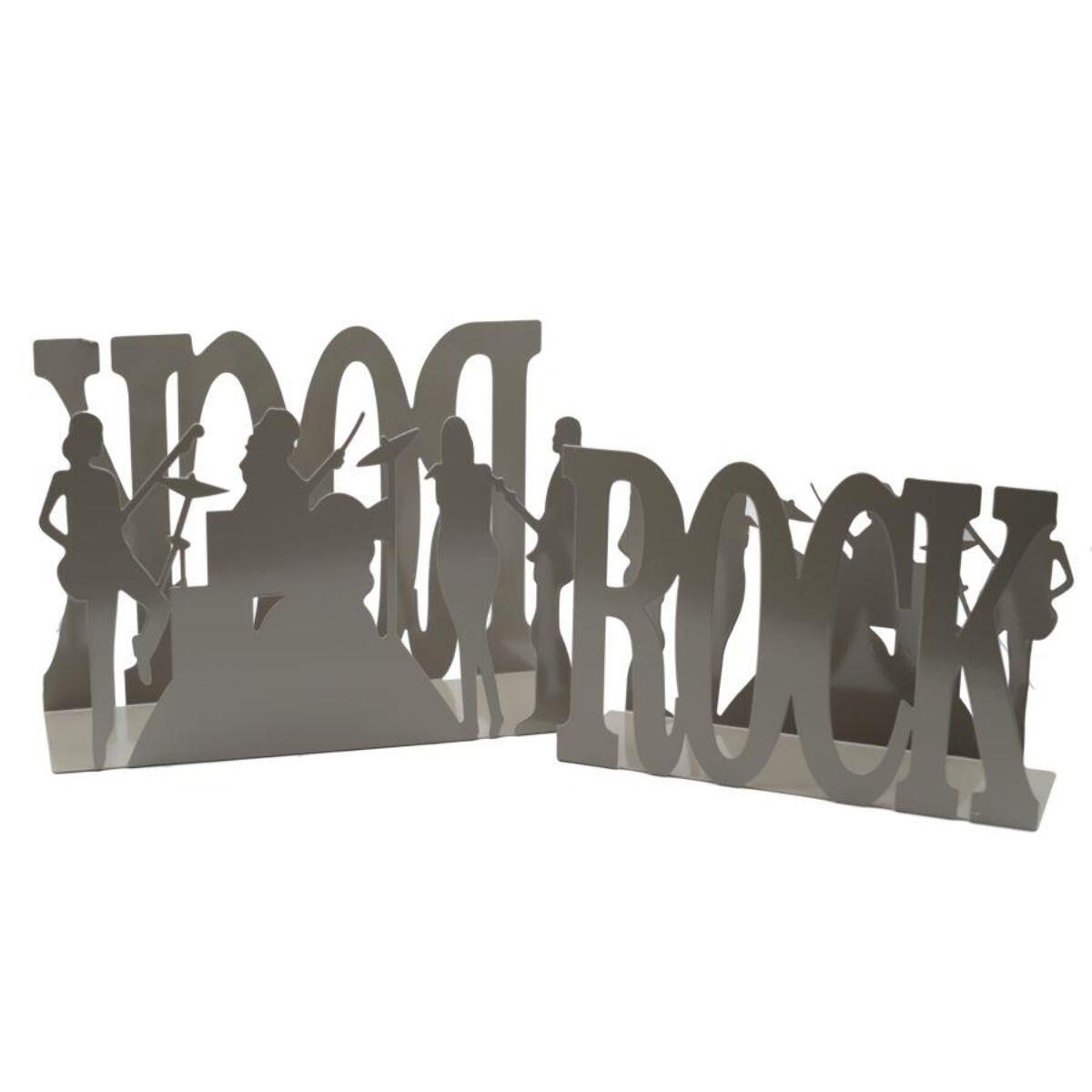 Set di 2 portariviste in metallo design rock tortora cm35x12h24