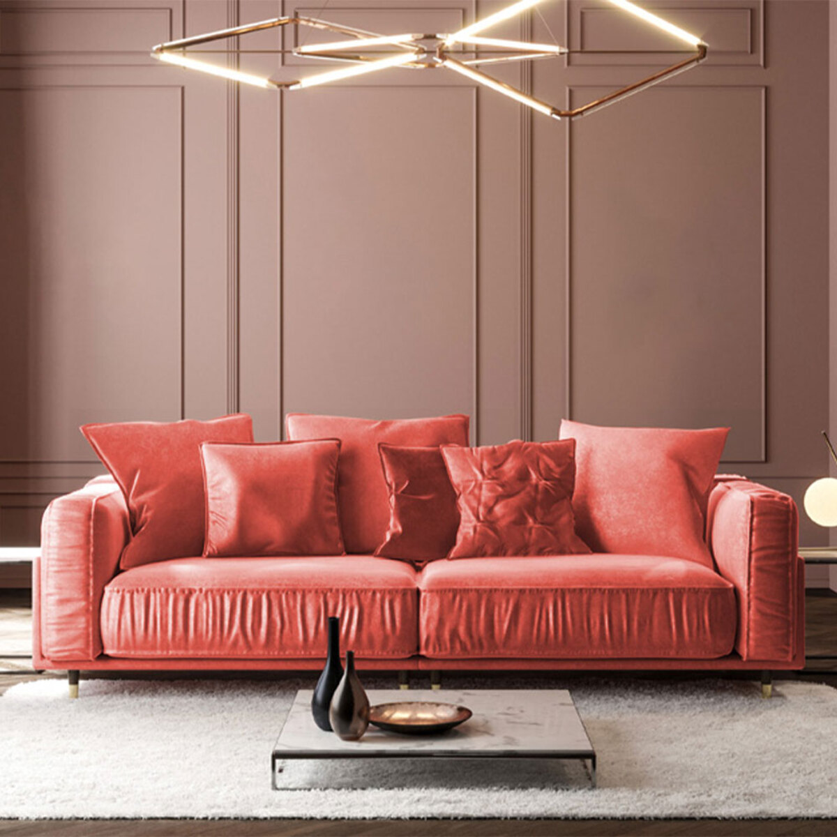 Canapé Velours Fiorenzo - 3 places