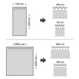 Rideau LINUM XXL à oeillets Gris