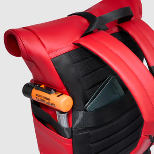 Piquadro Zaino roll-top per PC e iPad® con cinghia pettorale, agganci per lucchetto e luce portatile da bici