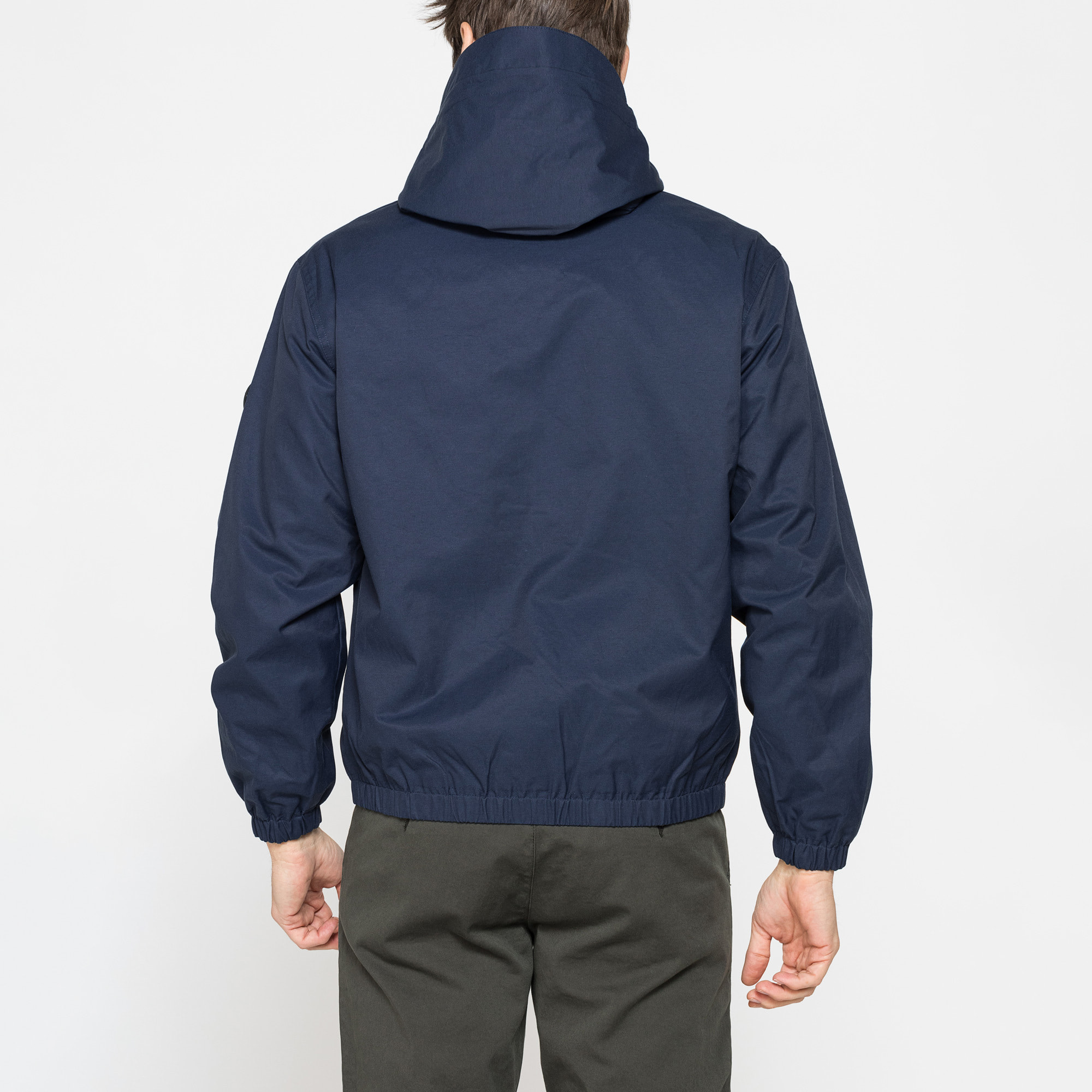 GIACCA CON ZIP E CAPUCCIO IN TESSUTO MANO COTONE