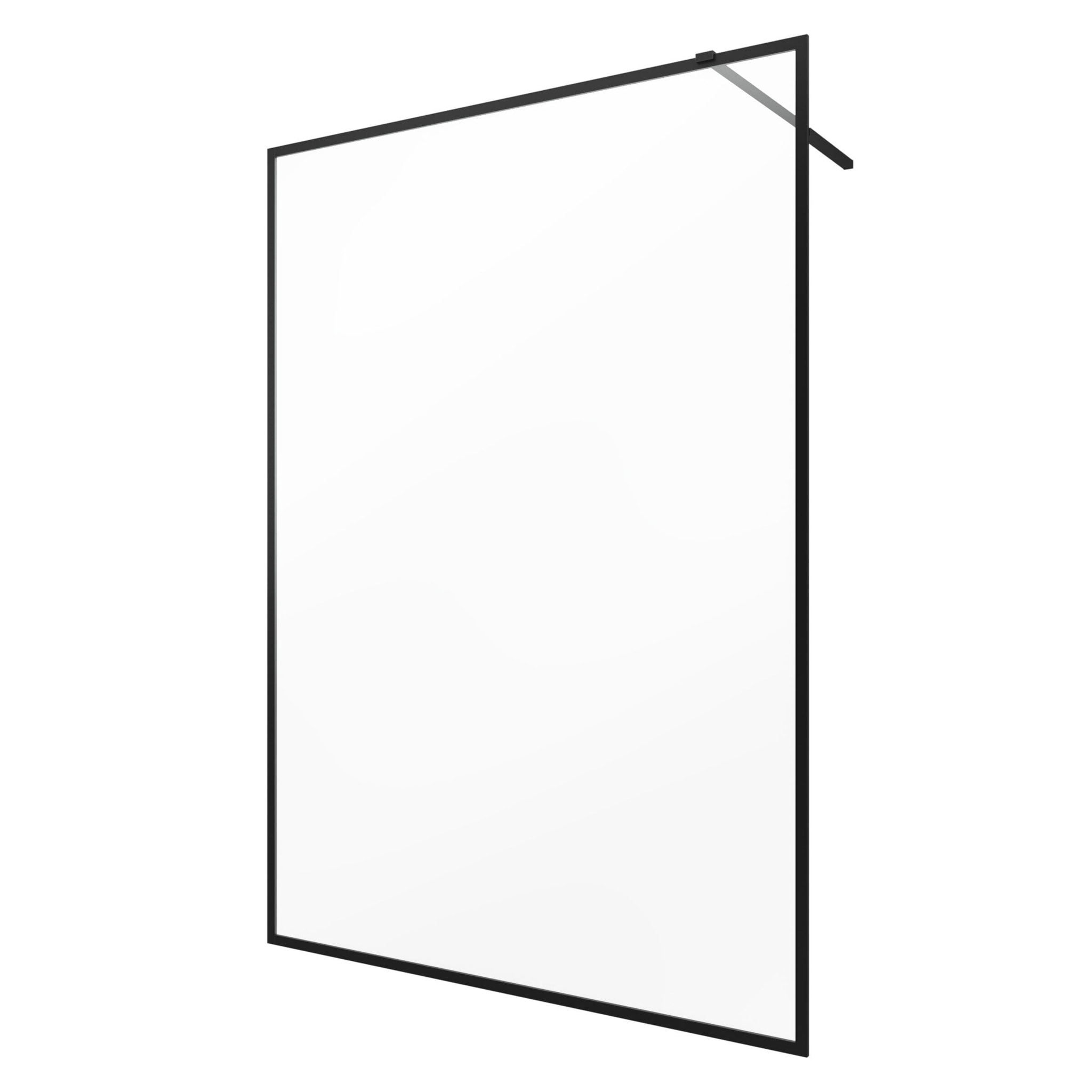 Paroi de Douche 140x200 cm - Cadre et Bras Aluminium NOIR MAT - DARK CONTOURING