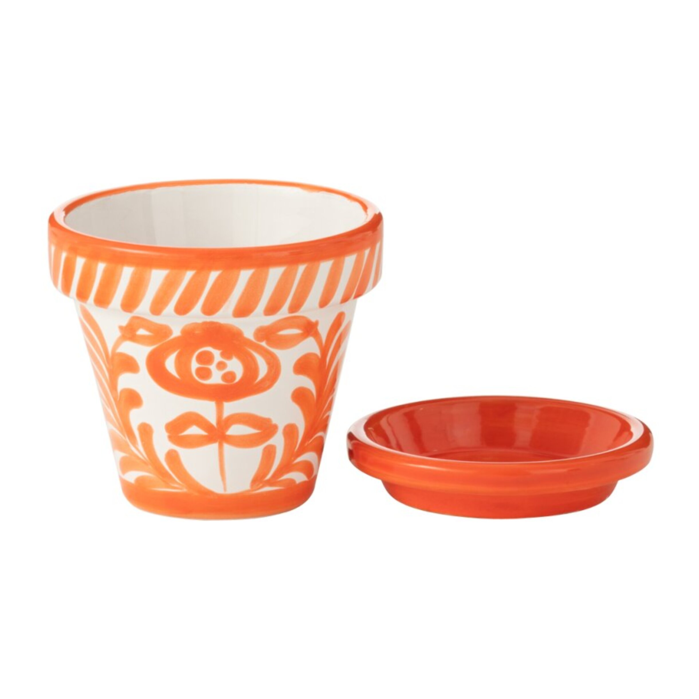 J-Line cache-pot Granada Handmade + Painted - céramique - orange - extra small - Ø 17 cm