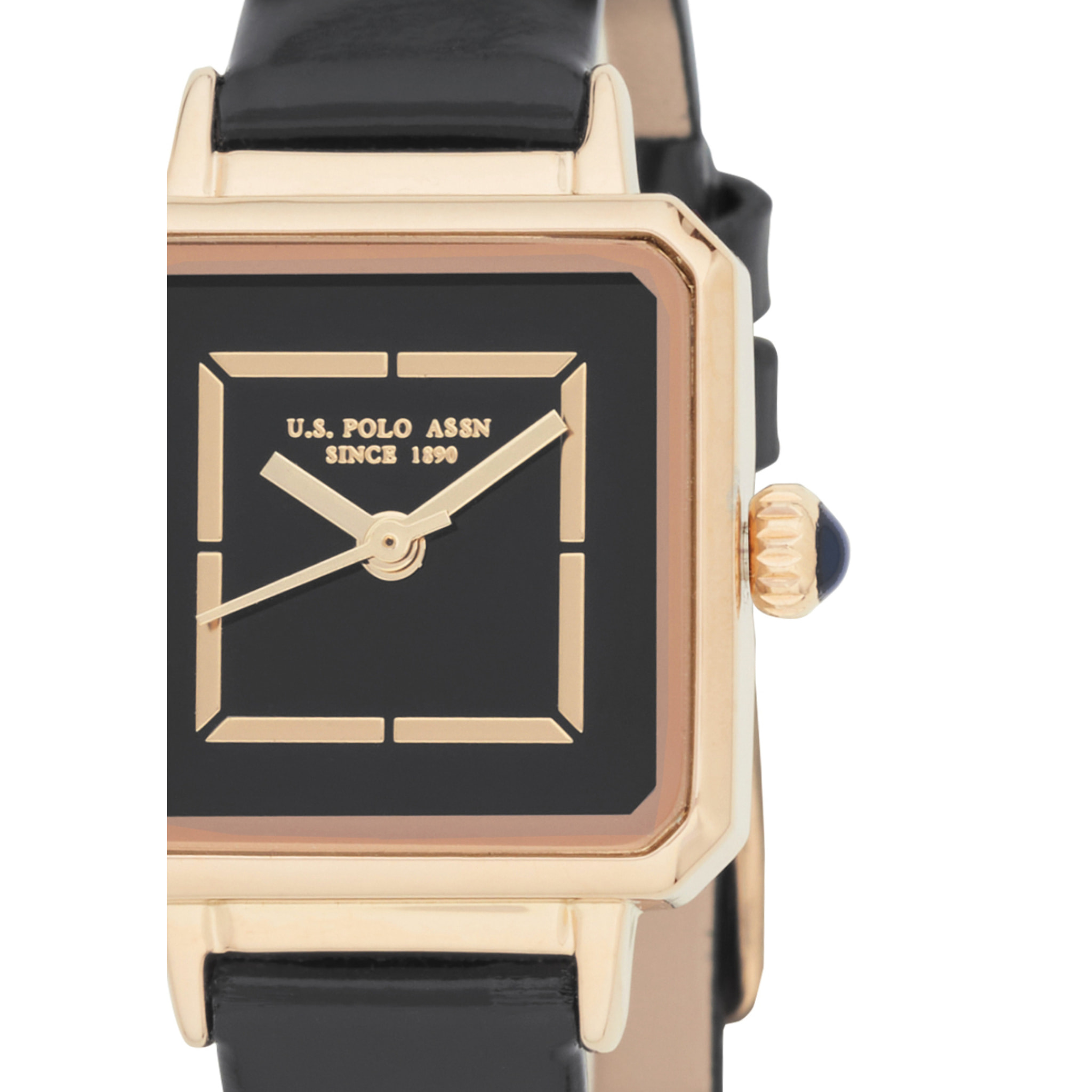 Orologio U.S. Polo Assn. in pelle nera