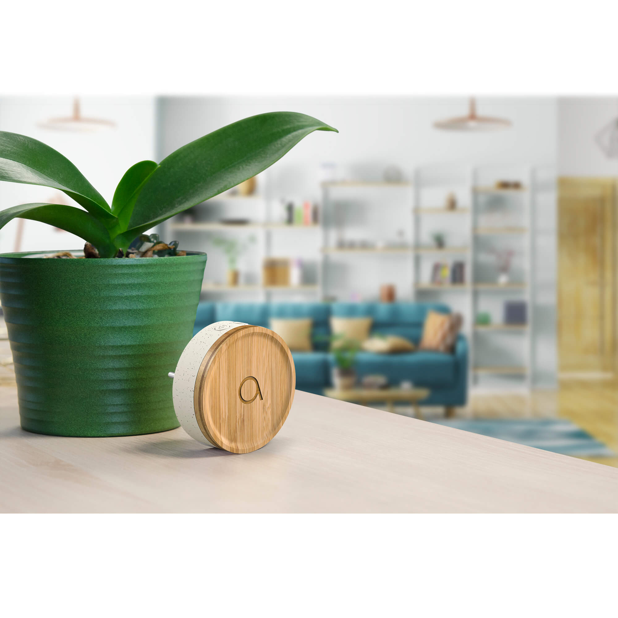 Lot de 2 Carillons écologique et 2 boutons sans fil sans pile Bamboo