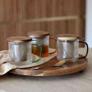 Tisanière en verre et anse ambre 300ml KARL