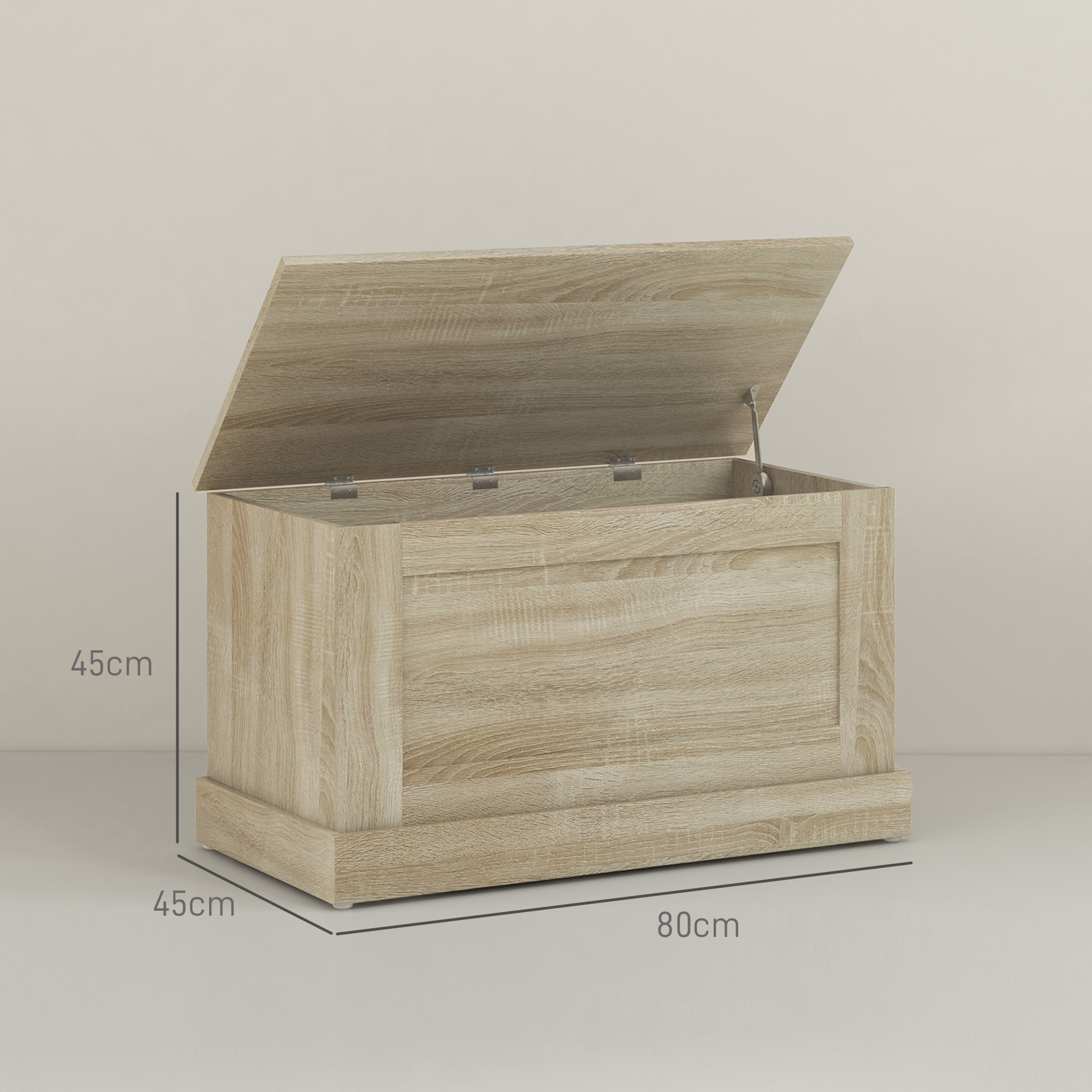 Coffre de rangement - coffre à jouets en bois 80 x 40 x 45 cm - bois naturel