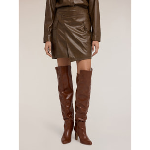 Motivi - Minigonna asimmetrica con tasche - Verde militare