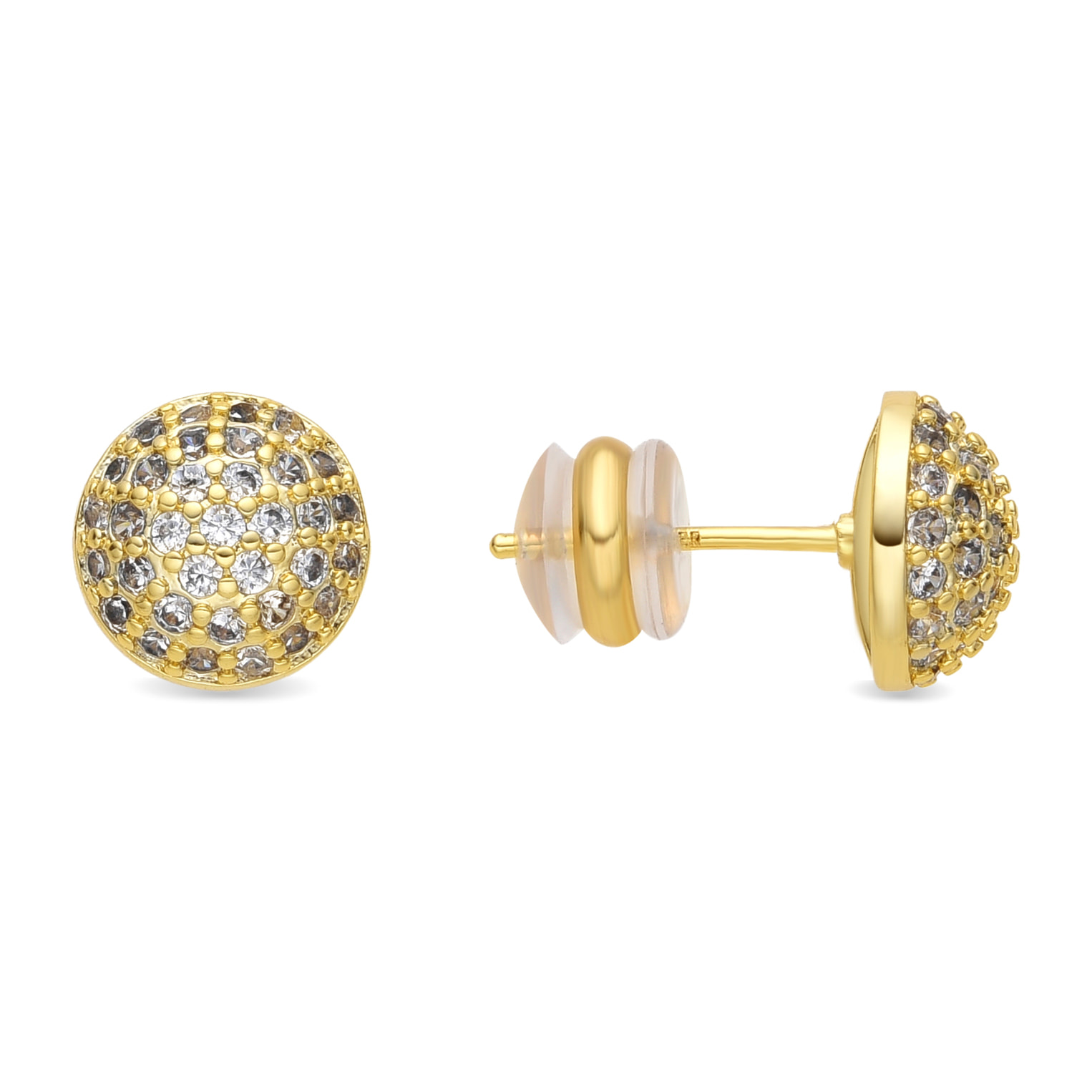 Pendientes acabado oro amarillo de 18k y Circonita Brillante