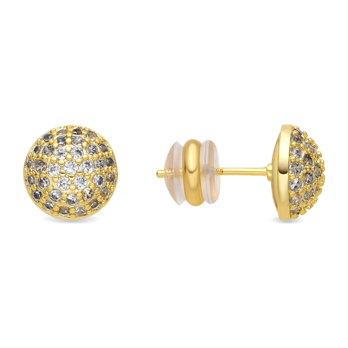 Pendientes acabado oro amarillo de 18k y Circonita Brillante