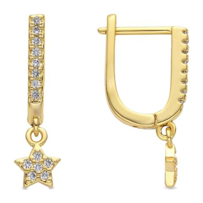 Pendientes acabado oro amarillo de 18k y Circonita Brillante