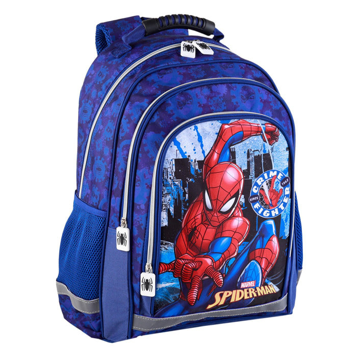 Spiderman mochila primaria doble compartimento, de gran capacidad y adaptable a carro.