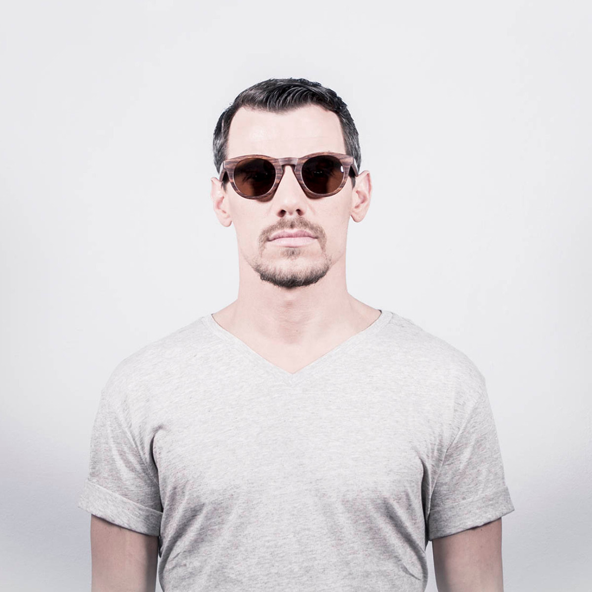 Gafas de sol OCEAN SAN FRANCISCO - De brazo natural de bambú con frente marrón oscuro / Ahumada