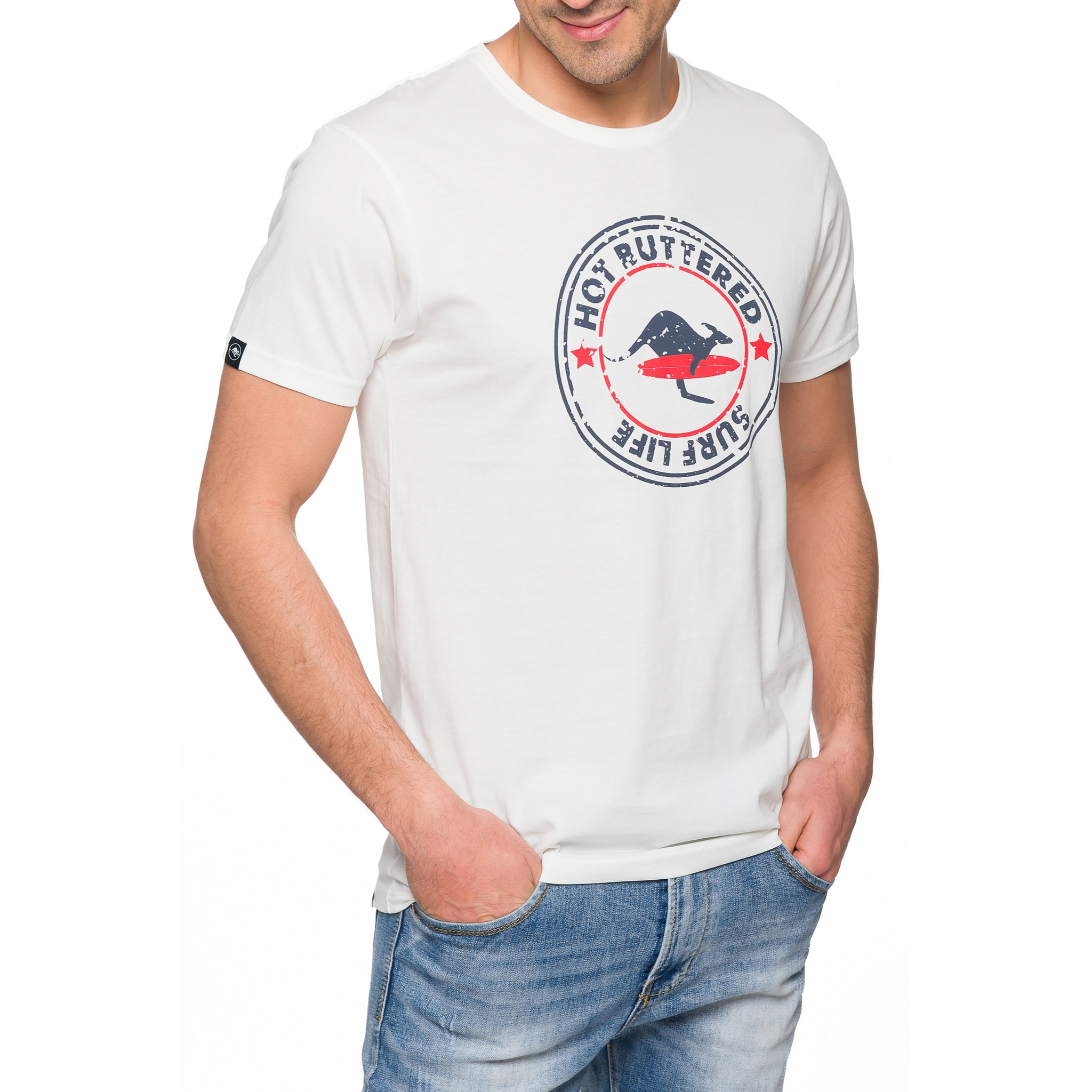 T-shirt in cotone 150 gr Hot Buttered Surflife Colore Bianco.