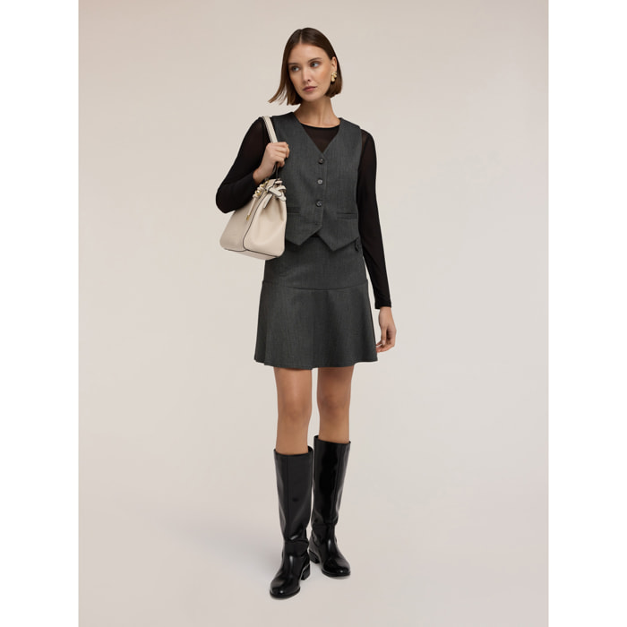 Motivi - Minigonna linea ad A in poliviscosa - Grigio