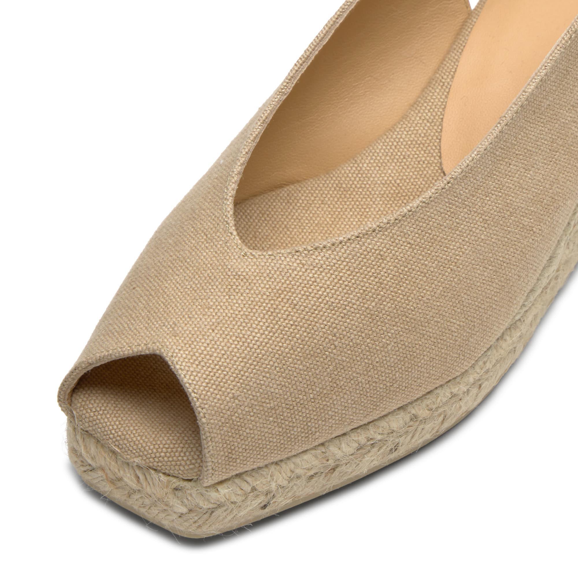 Alpargatas de cuña de mujer Dosalia en algodón acabado lavado, yute a tono