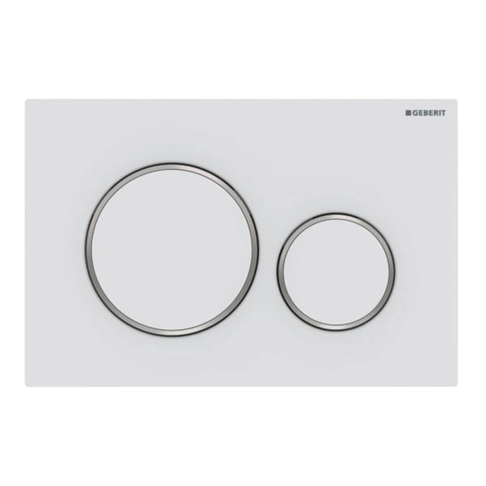 Sigma20 Plaque de déclenchement double touche, Blanc mat/chrome (1)