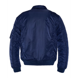 210-100RS CWU JACKET WITH DETACHABLE SCHOTT BADGE 100% RECYCLED NYLON Blu