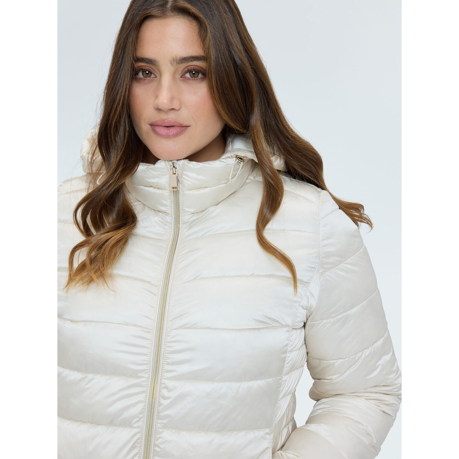 Fiorella Rubino - Piumino trapuntato con cappuccio staccabile - Bianco