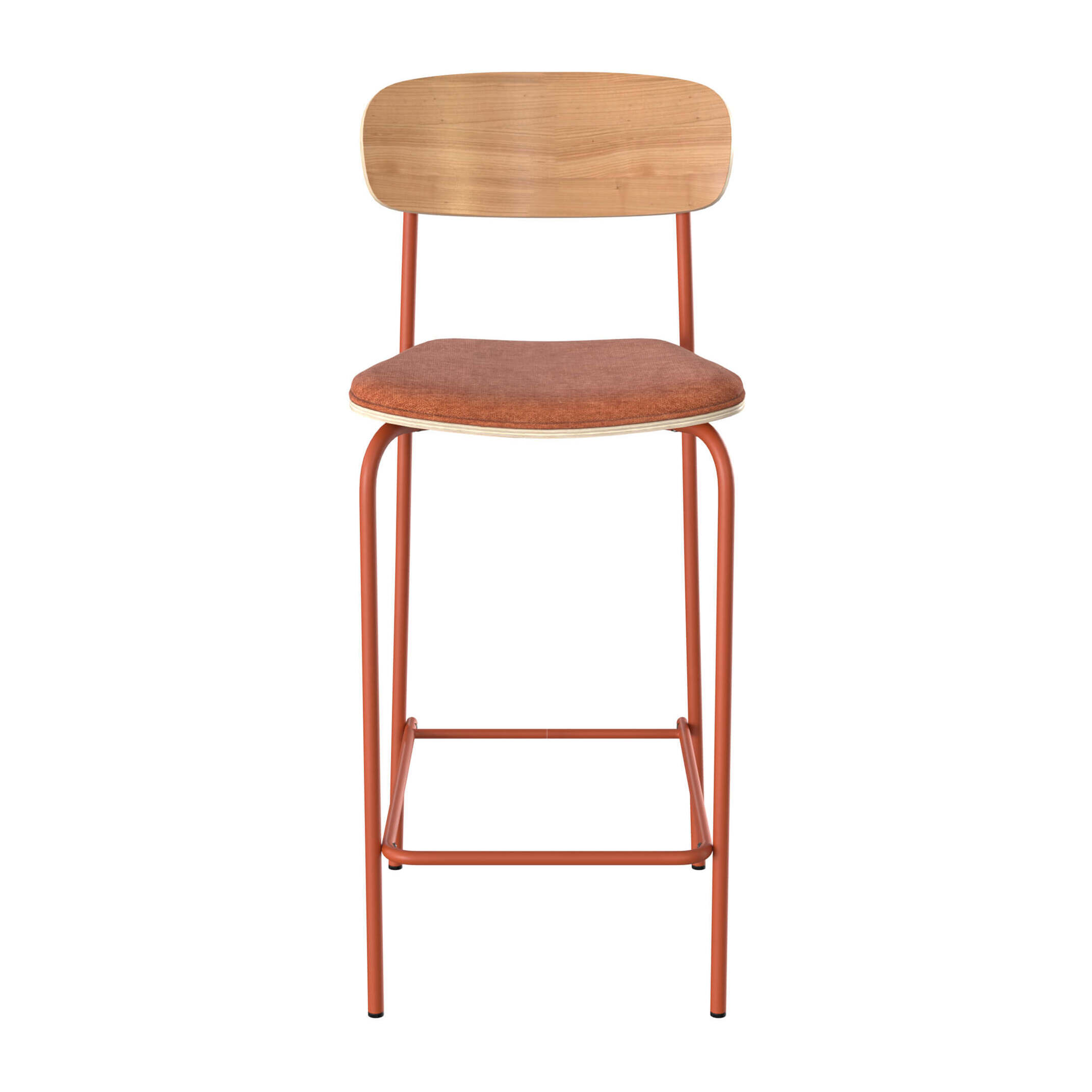 Lot de 2 chaises pour îlot central en tissu terracotta 65 cm - Alba