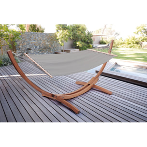 Hamac bois avec toile en coton "Dallas" - 3 m - Gris