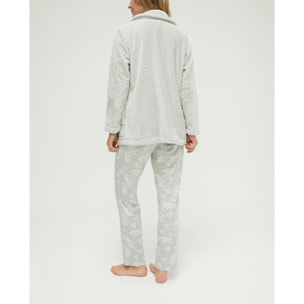 Conjunto mujer de pijama con bata de espiga