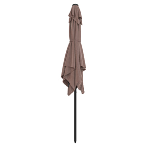 Ombrellone Rettangolare 3x2 M Da Giardino Parasole Per Balcone Con Air Vent Apertura A Manovella Anti UV Idrorepellente Mare Spiaggia Piscina Tortora