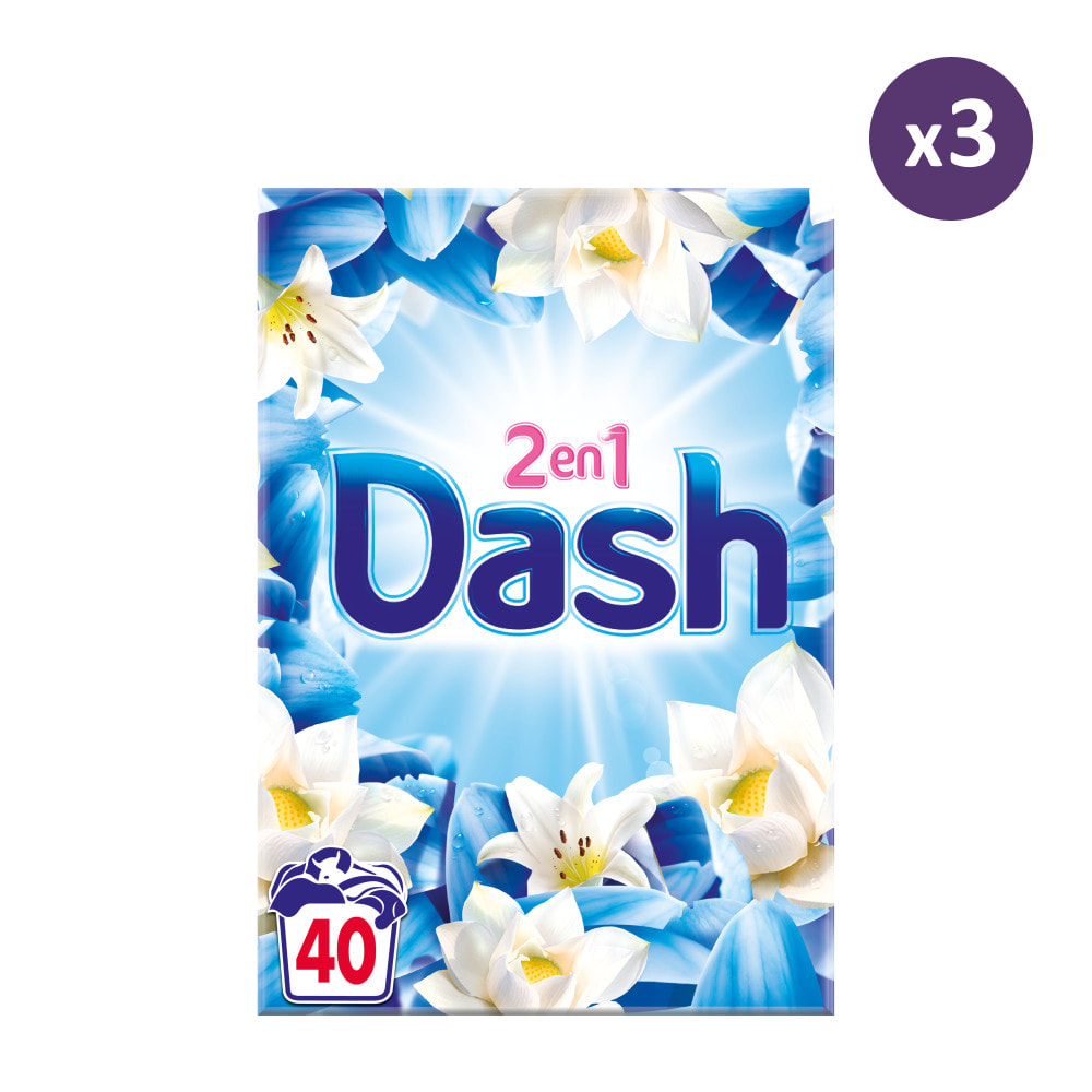 3x44 Lavages Fleurs De Lotus Et Lys - Lessive en Poudre Dash