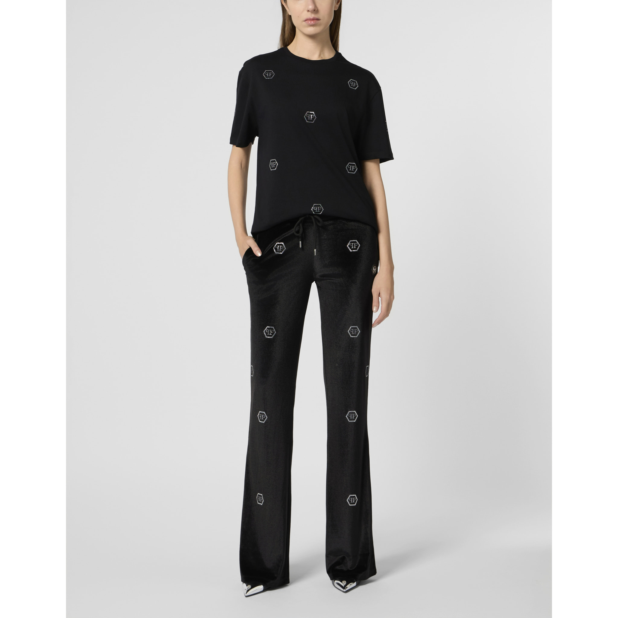 PHILIPP PLEIN Man Fit T-Shirt Mini Monogram Crystal Monogram