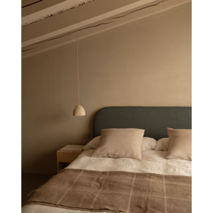 Tête de lit déhoussable en lin bleu en différentes tailles