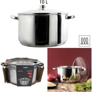 Faitout COOK CONCEPT 10L induction avec couvercle