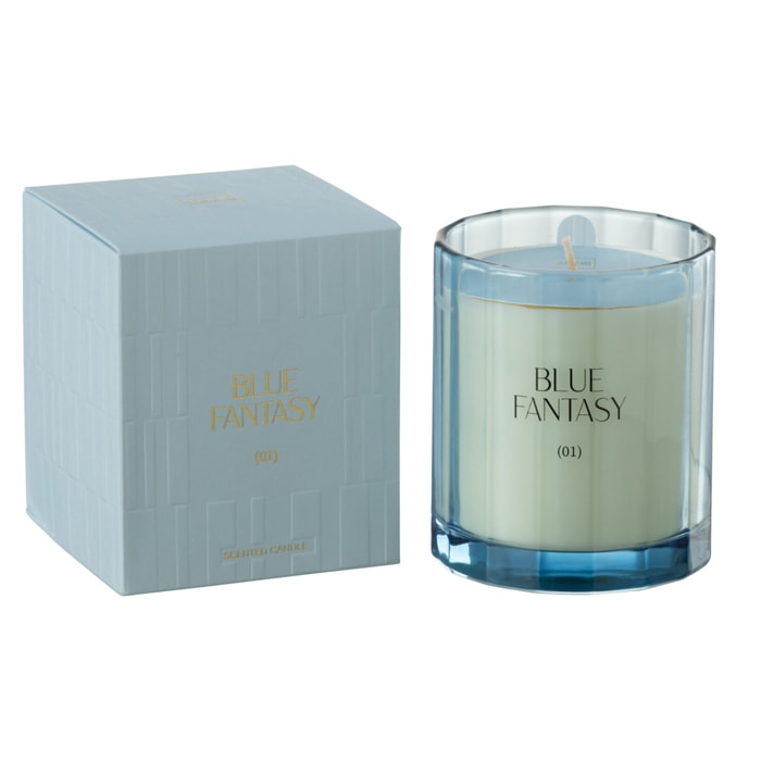 J-Line bougie parfumée Blue Fantasy - verre - bleu - 30H