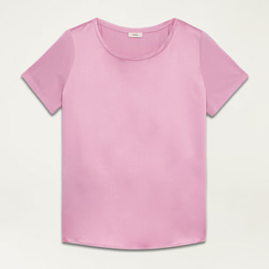 Oltre - T-shirt bimaterica - Rosa