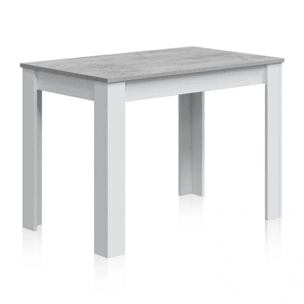 Mesa de comedor Dina Blanco Artik (Blanco Mate) - Gris Cemento