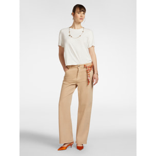 Elena Mirò - T-shirt con collana - Bianco