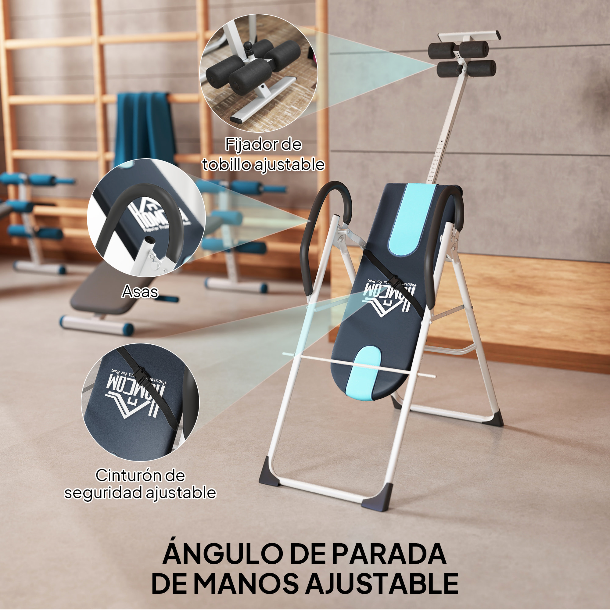 Tabla de Inversión Plegable Acero PU 65x112-142x126cm Negro