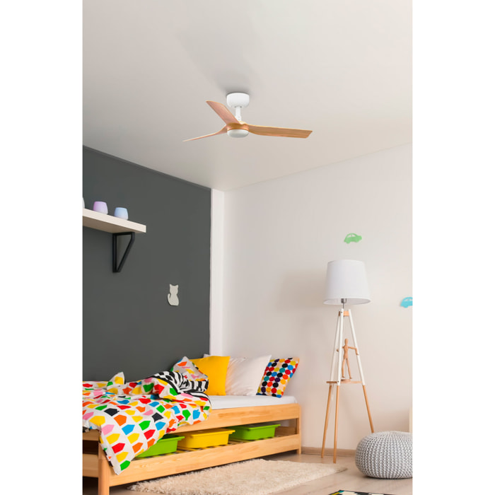 MINI PUNT S Ventilateur blanc/bois clair DC