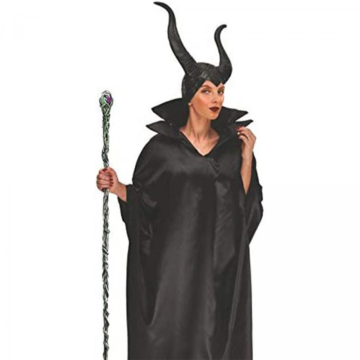 Kit Strega Malefica Mantello E Copricapo Con Corna ( Adulto)