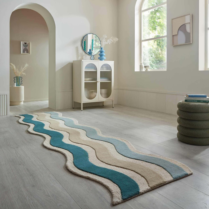 Tapis de couloir en laine festonné CASCADE