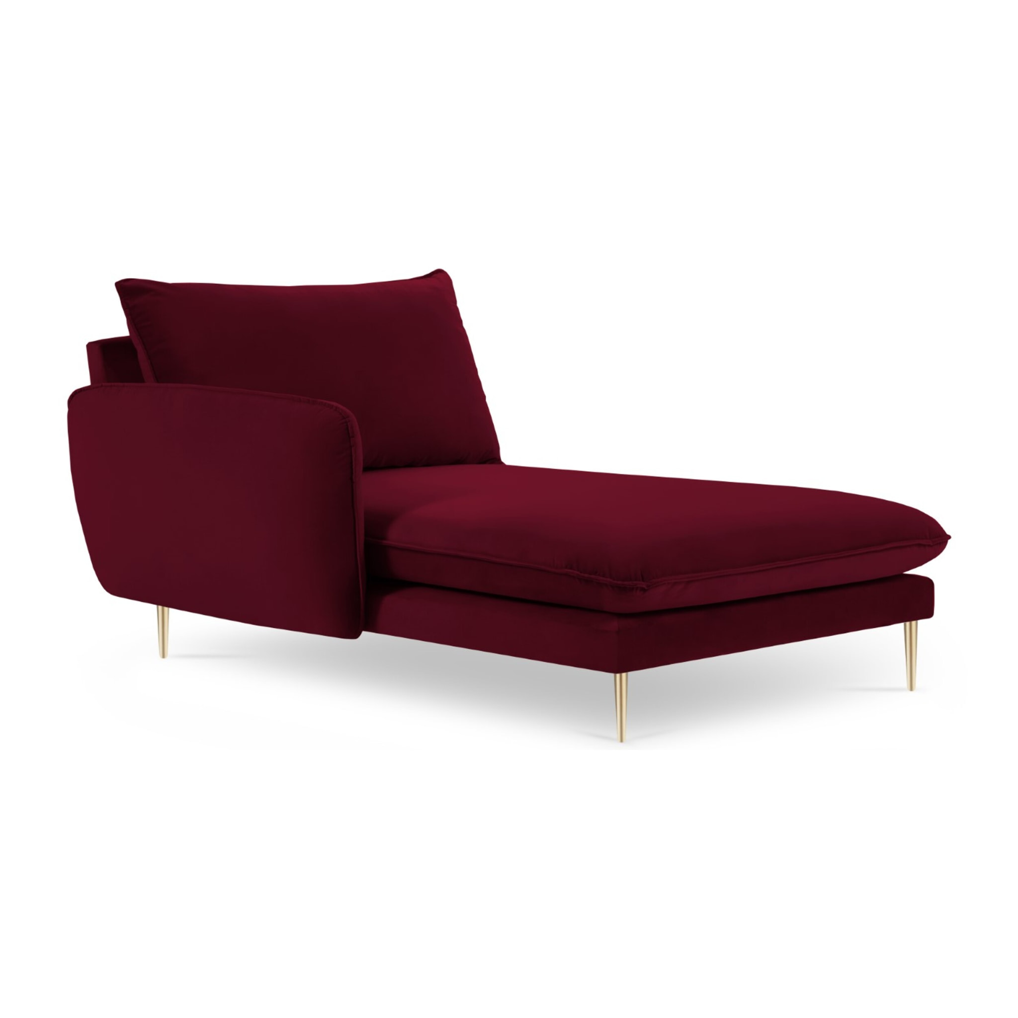 Méridienne gauche "Vienna" en velours rouge
