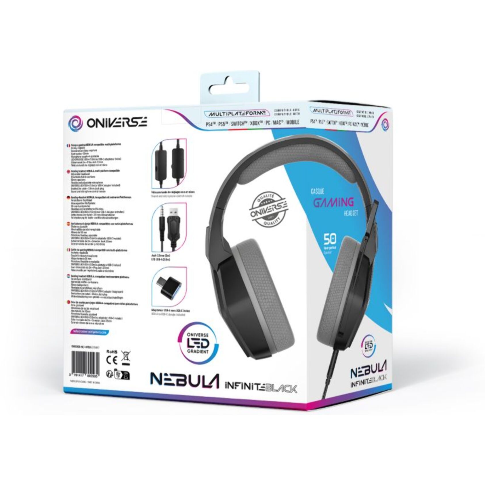 Casque gamer ONIVERSE Nebula Infinite Black