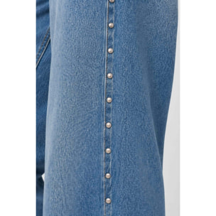 Kocca - Jeans a vita alta e gamba larga con borchie Donna
