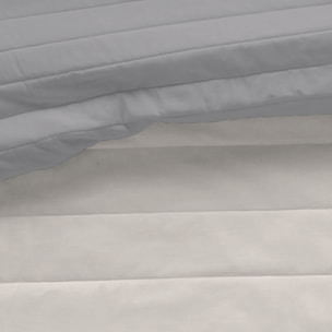 Icehome - Colcha Bouti - Lisa - Reversible - 100% Microfibra - 70 gr/m² - L.807 Gris/L.198 Piedra