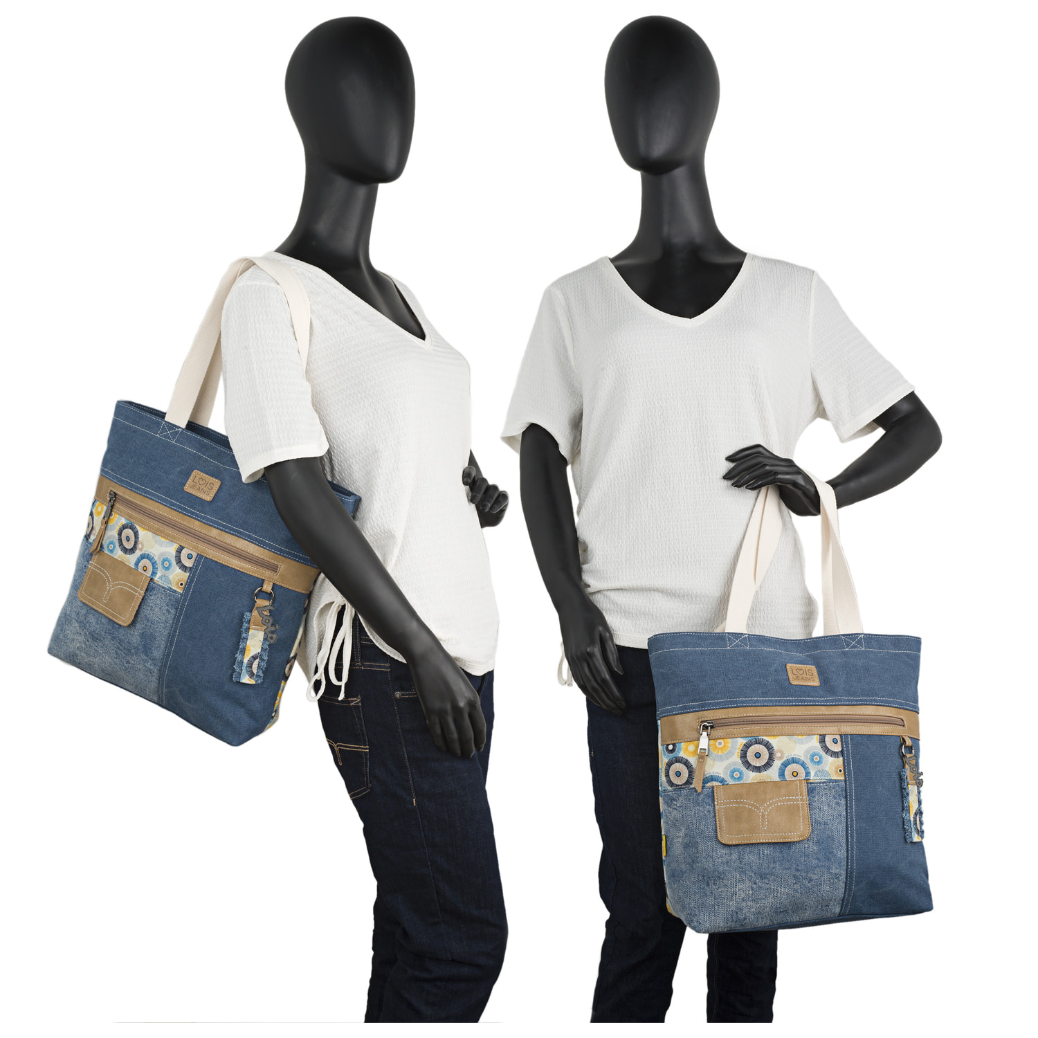 Bolso Shopper-Tote Lois Carolina Azul