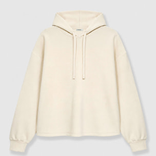 Felpa con cappuccio in stile modal da donna bianco naturale