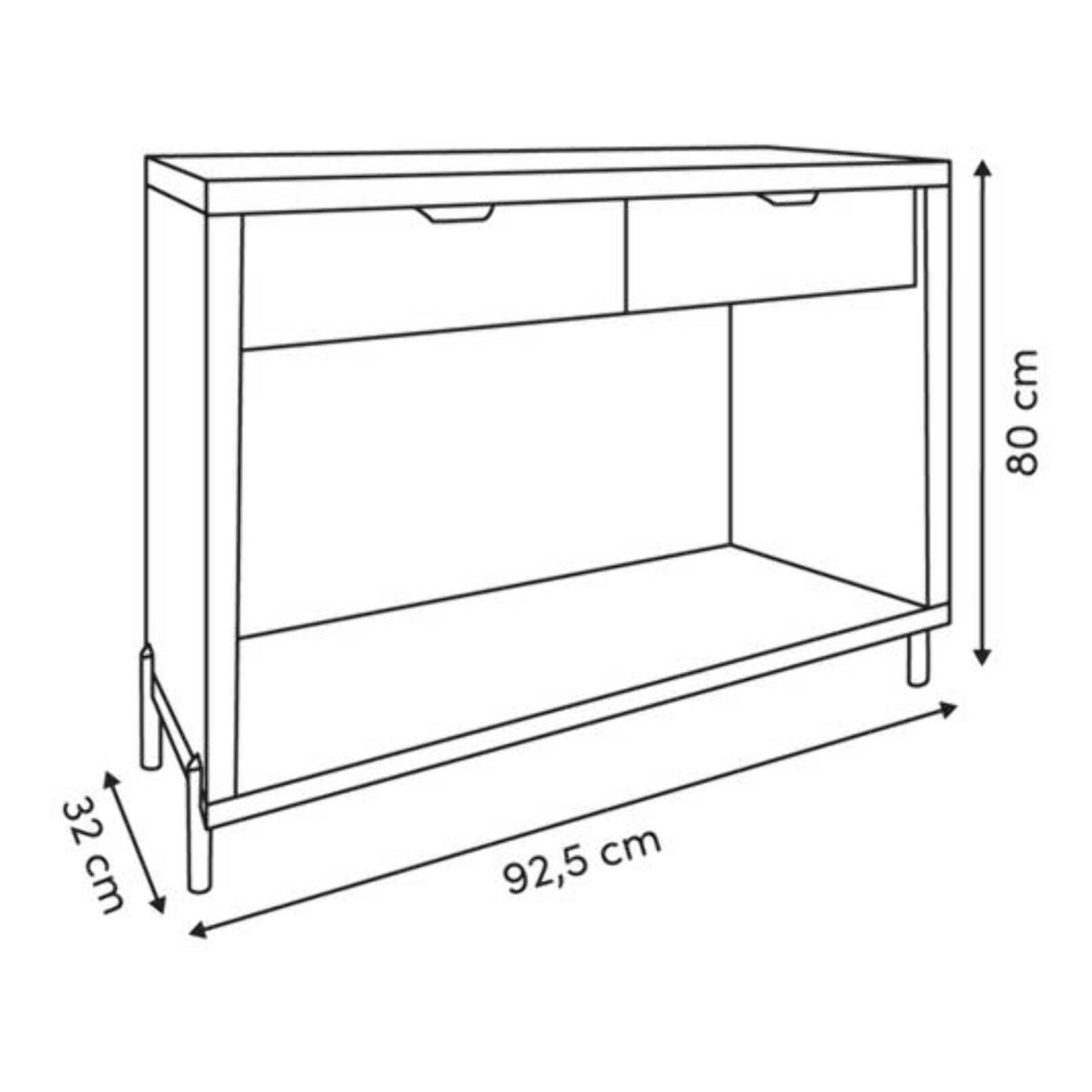 Console Alvo rectangulaire 32x92,5cm beige