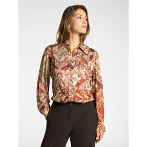 Elena Mirò - Camicia in viscosa stampata - Rosso
